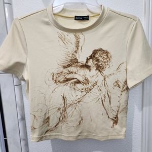 Angel graphic crop top